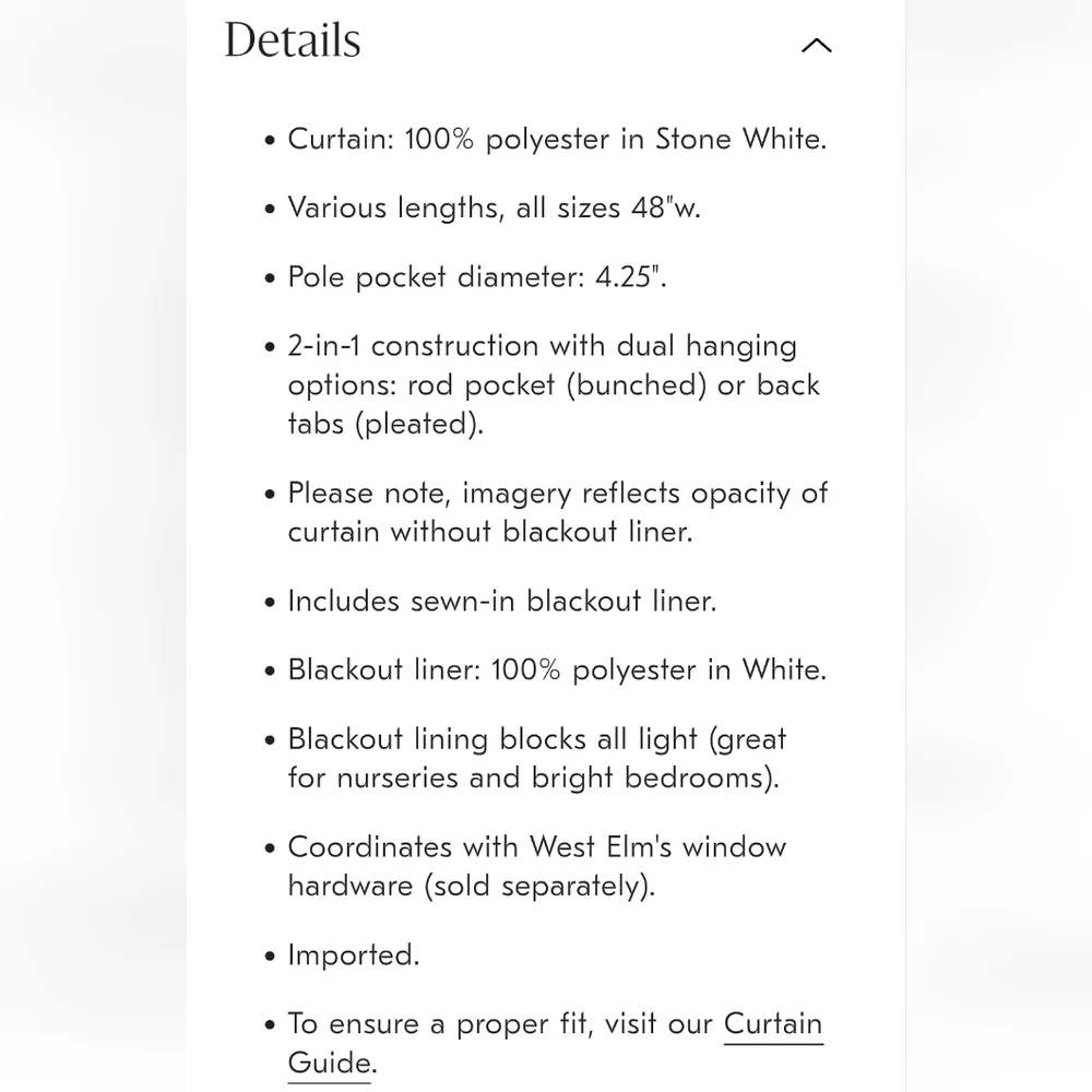 ❤️BUY 2 GET 1 FREE  West Elm Crossweave Curtain
